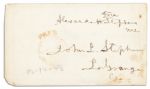 Confederate VP Alexander Hamilton Stephens Free Franking Signature
