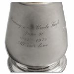Jackie Kennedy Personally Owned Sterling Silver Piece -- Gifted by Jackie to Her Mother and Engraved ''Jackie / Caroline / John''