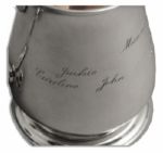 Jackie Kennedy Personally Owned Sterling Silver Piece -- Gifted by Jackie to Her Mother and Engraved ''Jackie / Caroline / John''