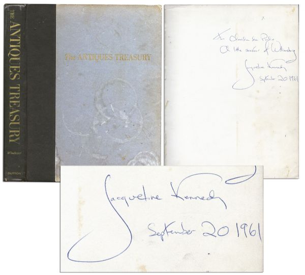 Jacqueline Kennedy Book Signed With Her Autograph Inscription As First Lady in 1961