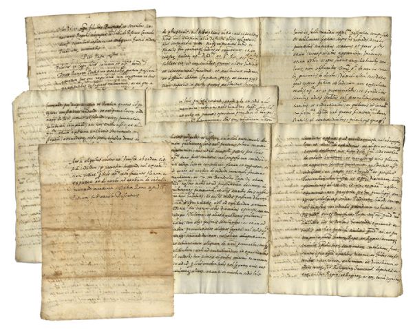 Papal Brief Manuscript From Pope Pius V -- Circa 1572