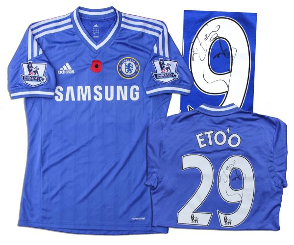 Samuel Etoo Chelsea Match Worn Chelsea Shirt Signed