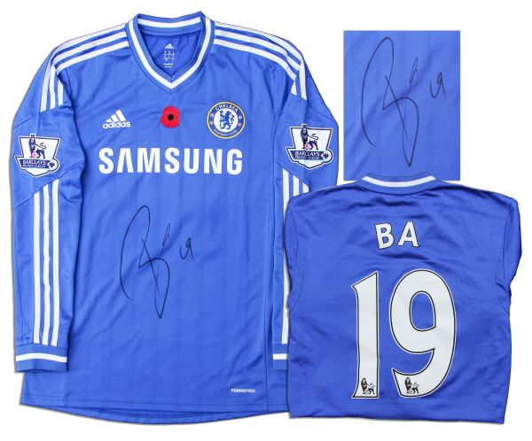 Demba Ba Match Worn Chelsea Football Shirt Signed