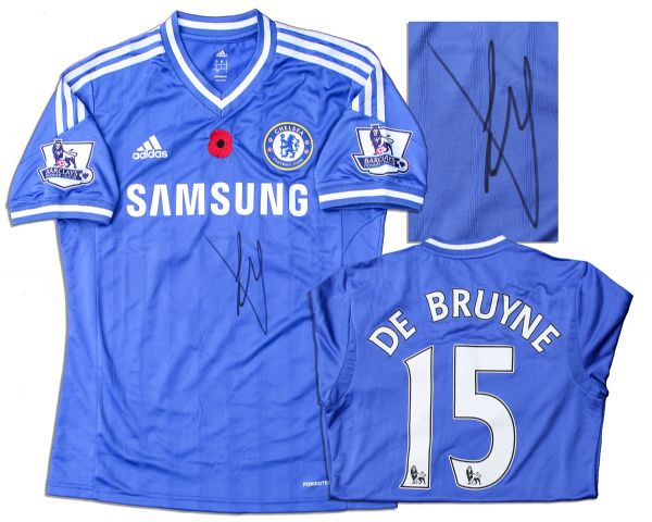 Kevin De Bruyne Match Worn Chelsea Football Shirt Signed