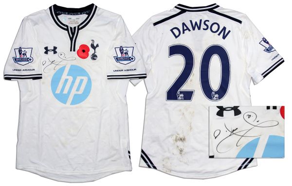 Michael Dawson Match Worn Tottenham Hotspur Match Worn Shirt Signed