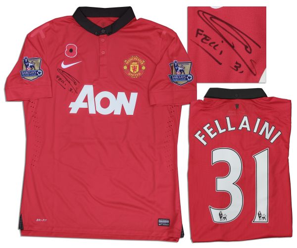 Marouane Fellaini Match Worn Soccer Jersey Signed