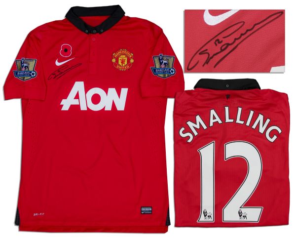 Smalling Match Worn & Signed Manchester United Football Shirt