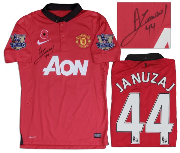 Adnan Januzaj Manchester United Match Worn Shirt Signed