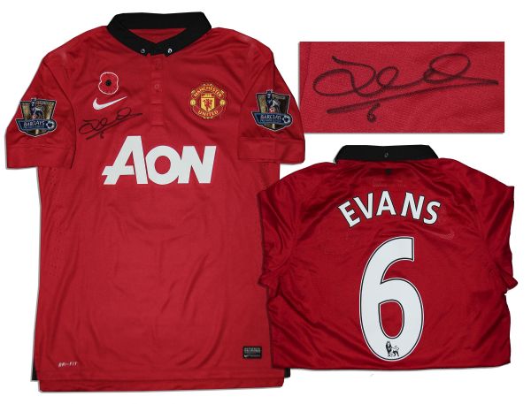 Jonny Evans Match Worn Manchester United Shirt Signed