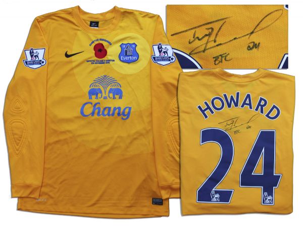 Tim Howard Match Worn Everton Football Shirt Signed