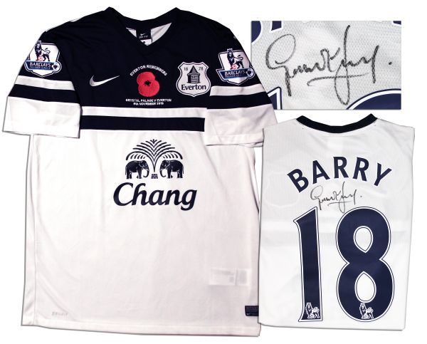 Gareth Barry Match Worn Everton Football Shirt Signed