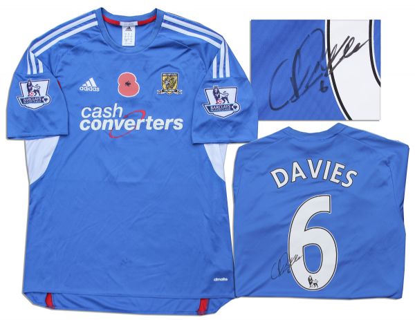Curtis Davies Match Worn Hull City Football Shirt Signed
