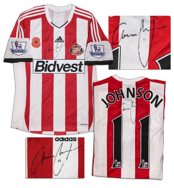 Adam Johnson Match Worn Sunderland Football Shirt Signed