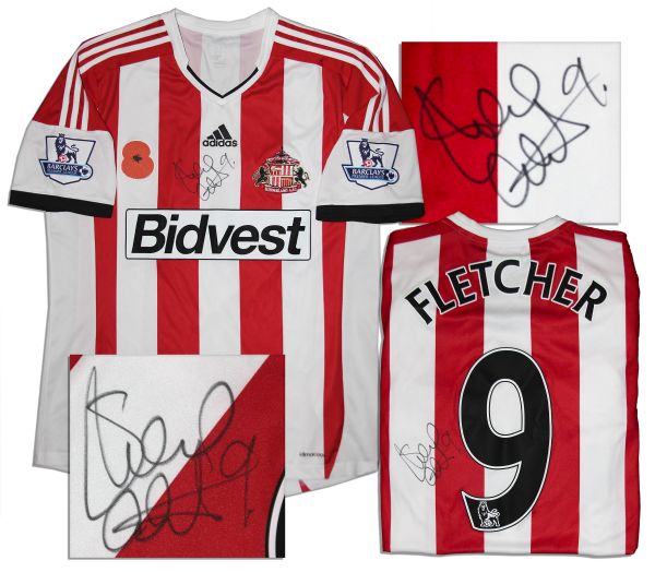 Steven Fletcher Match Worn Sunderland Football Shirt Signed