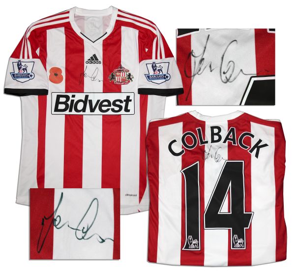 Jack Colback Match Worn Sunderland Football Shirt Signed