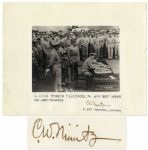 Admiral Chester Nimitz 14 x 11 Signed Photo of the Japanese Surrender -- Near Fine