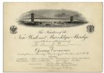 Invitation to the Brooklyn Bridge Opening Ceremony -- Near Fine & Printed by Tiffany & Co.