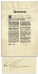 Exceptionally Scarce Harry Truman WWII Victory Proclamation Signed as President -- Gifted to White House Staff in 1945 -- in Seldom-Encountered Near Fine Condition