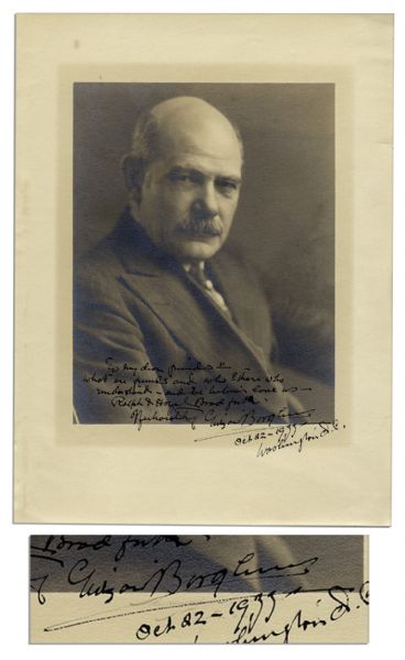 Photo Portrait of Mt. Rushmore Designer Gutzon Borglum Signed