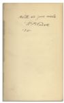 President Lincoln's Bodyguard, William Crook Signed Book ''Memories of the White House''