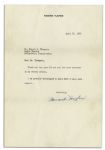 Howard Hughes Typed Letter Signed After Acquiring The RKO Studio and Cleaning House For Communists -- ''...Thank you for your letter and for your interest in my recent action...''