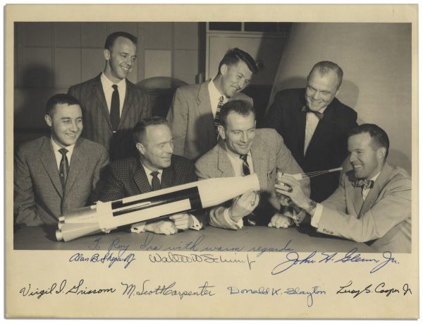 Photo of NASAs Mercury 7 Signed by All 7 Astronauts -- 10 x 8
