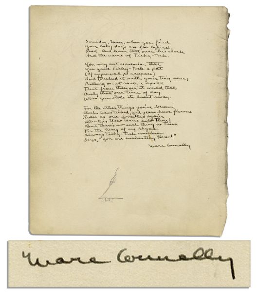 Marc Connelly Autograph Verse Signed