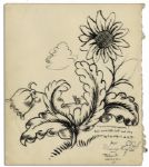 Original Illustration by Robert Lawson of Childrens Author Munro Leafs Famous Book, The Story of Ferdinand -- Signed by Both Lawson & Leaf