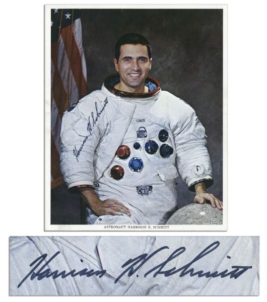 Harrison Schmitt 8 x 10 Photo Signed -- Part of the Last Apollo Mission to Go to the Moon