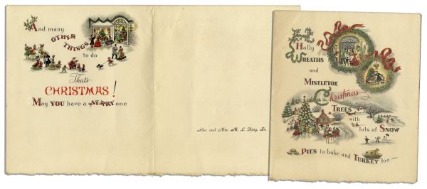Reverend Martin Luther King, Senior & Mrs. King Christmas Card 