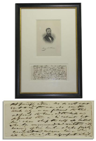 Rare Unpublished Thoreau Handwritten Notes -- Relating to His Theme of Actual Experience -- ...principle witness. We do not want want [sic] to see hear the man who saw the track only...