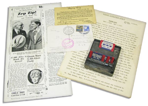 Collection of Hindenburg Items -- Including a Shaving Kit Recovered From the Debris of the Fateful 1937 Disaster