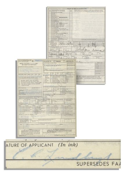 Charles Lindbergh Application for His Airman Medical Certificate