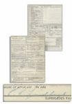 Charles Lindbergh Application for His Airman Medical Certificate
