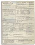 Charles Lindbergh Application for His ''Airman Medical Certificate''