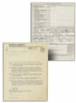 Charles Lindbergh Application for His ''Airman Medical Certificate''
