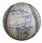 1953 New York Giants Baseball With 26 Signatures -- Including HOFers Hoyt Wilhelm & Monte Irvin -- Plus Bill Rigney, Dusty Rhodes, Bobby Thomson & Others -- With PSA/DNA COA