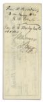George Custer Check Signed