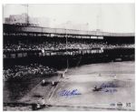 Bobby Thomson and Ralph Branca Signed 20'' x 16.5'' Photo of the Famed ''Shot Heard Round the World'' -- Steiner COA