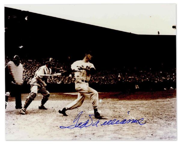 Ted Williams Glossy 10 x 8 Signed Photo -- Near Fine