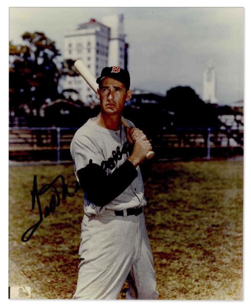 Ted Williams Glossy 8 x 10 Signed Photo -- Near Fine