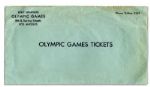 Ticket and Envelope for the 1932 Los Angeles Olympic Games -- Admission to Swimming Events in Which U.S. Swimmer Won Three Gold Medals