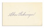 Lot of Four Cards Signed by Hall of Famer Charles Gehringer -- ''The Mechanical Man'' Signs ''Chas. Gehringer'' -- 5'' x 3'' Cards Signed in Blue Ink and Blue Marker -- Near Fine
