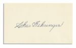 Lot of Four Cards Signed by Hall of Famer Charles Gehringer -- ''The Mechanical Man'' Signs ''Chas. Gehringer'' -- 5'' x 3'' Cards Signed in Blue Ink and Blue Marker -- Near Fine