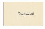 Lot of Four Cards Signed by Baseball Hall of Famer Carl Hubbell -- Cards Each Measure 5'' x 3'' -- Signed in Blue Ink, Black Marker & Blue Marker -- Fine