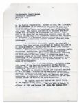 Walter O'Malley Autograph Note Signed Upon a Letter to Ronald Reagan -- ''...Calder Mackay at age 80 continues to be on the ball!''