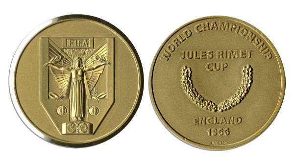 Gold Medal for the 1966 World Cup -- Issued to England Trainer Harold Shepherdson -- Scarce
