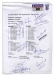 World Cup Program Signed by 18 Former Members of the English National Football Club