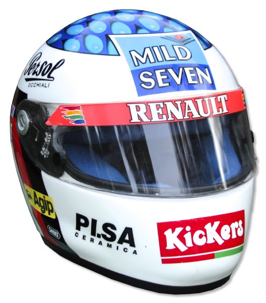 Jean Alesi Race-Worn Helmet -- From 1997 Formula One Season -- Accompanied by LOA Signed by Alesi Himself -- From Jean-Pierre Papins Collection