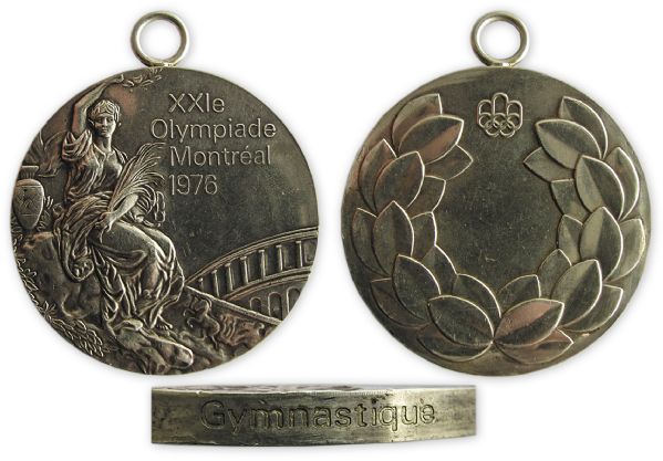 Silver Gymnastics Medal From the 1976 Summer Olympics -- Won by Member of The USSR Gymnastics Team